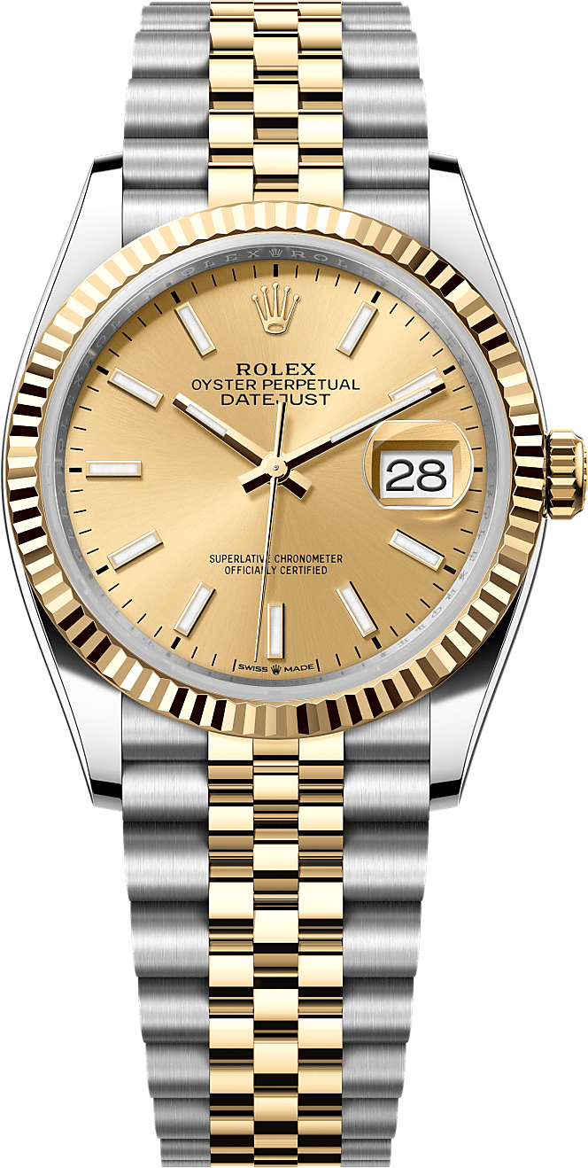 Two-tone Rolex Datejust shown during an authentication review